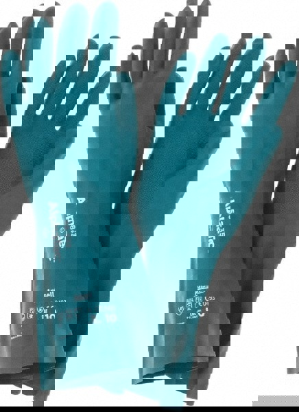 Series 58-335 Chemical Resistant Gloves: Size X-Large, 17.00 Thick, Nitrile, Nitrile, Supported,